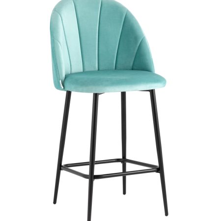 Стул полубарный Логан NEW велюр пыльно-голубой