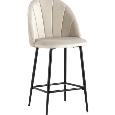 Стул полубарный Логан велюр бежевый