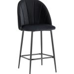 Стул полубарный Логан велюр черный