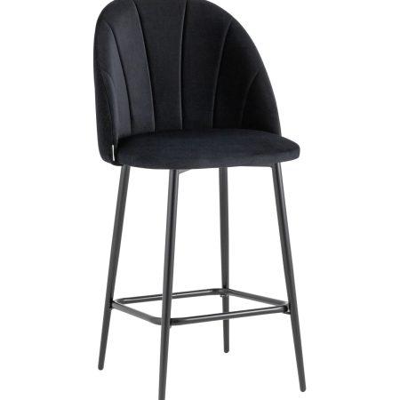 Стул полубарный Логан велюр черный