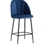 Стул полубарный Логан велюр синий