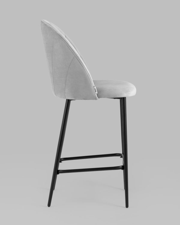 Стул полубарный Логан велюр светло-серый — изображение 3
