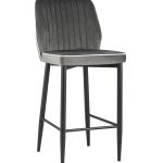 Стул полубарный Лоренс велюр антрацитовый