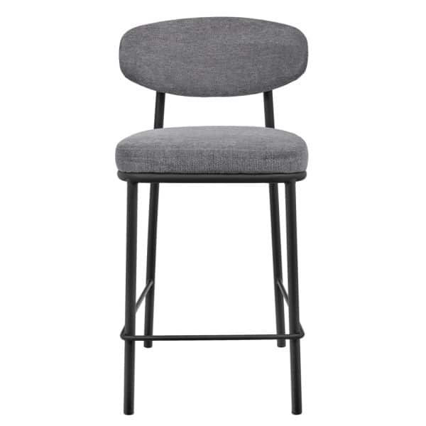 Стул полубарный Lucas 2 серый шенилл с чёрными ножками — изображение 2