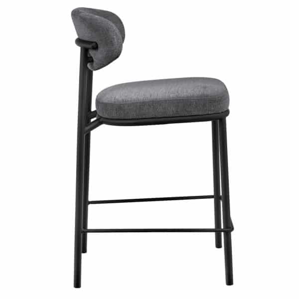 Стул полубарный Lucas 2 серый шенилл с чёрными ножками — изображение 3