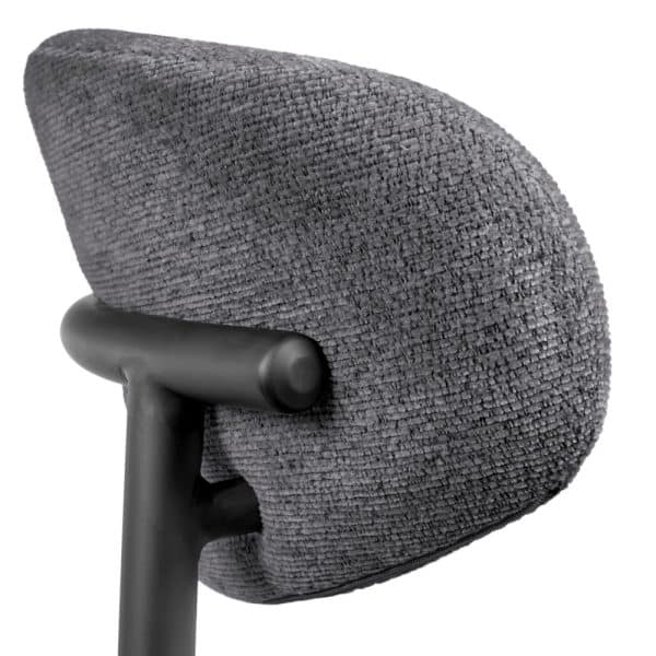 Стул полубарный Lucas 2 серый шенилл с чёрными ножками — изображение 5