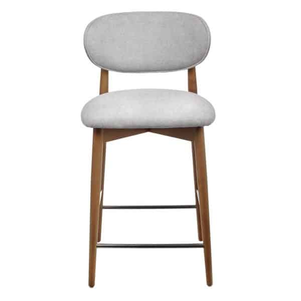 Стул полубарный Lucas 3 серый букле ножки цвета орех — изображение 2