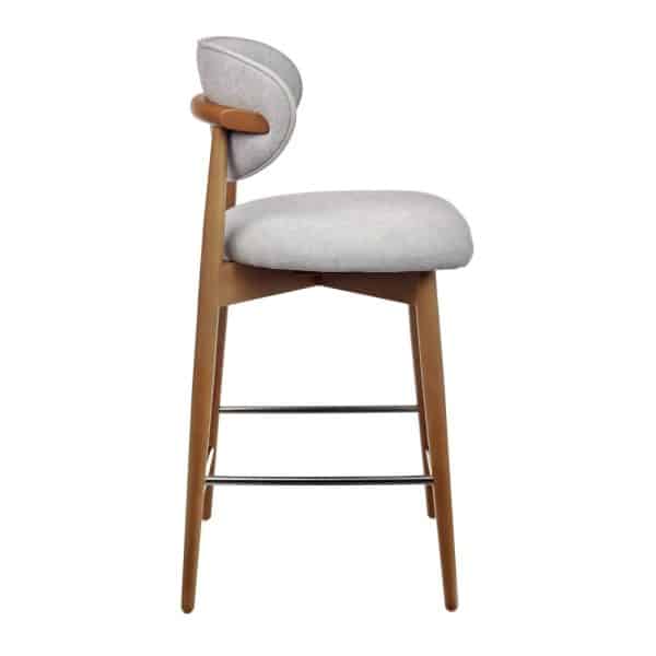 Стул полубарный Lucas 3 серый букле ножки цвета орех — изображение 3
