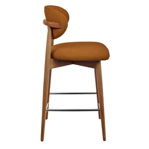 Стул полубарный Lucas 3 терракотовый букле, ножки цвета орех — изображение 3