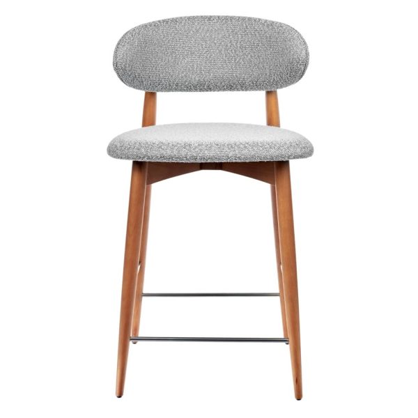 Стул полубарный Lucas светло-серый букле, ножки цвета орех — изображение 3
