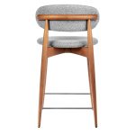 Стул полубарный Lucas светло-серый букле, ножки цвета орех — изображение 4