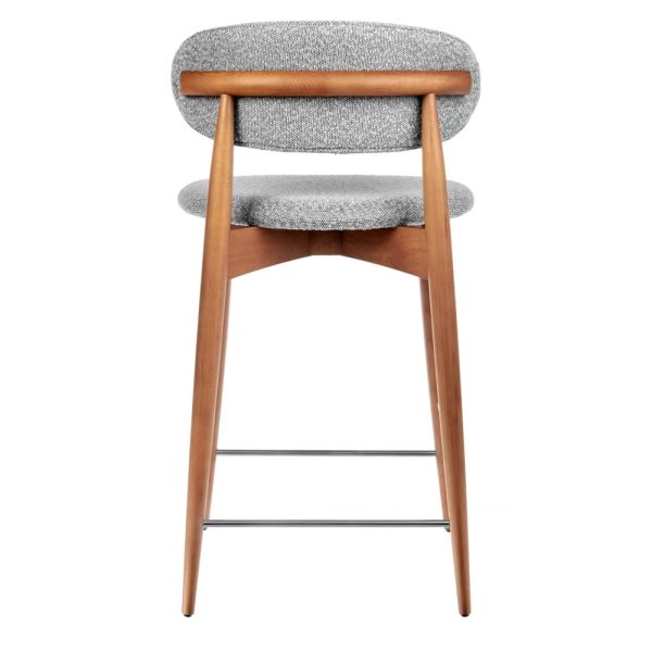 Стул полубарный Lucas светло-серый букле, ножки цвета орех — изображение 4