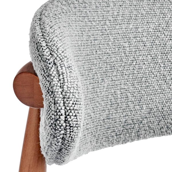 Стул полубарный Lucas светло-серый букле, ножки цвета орех — изображение 5