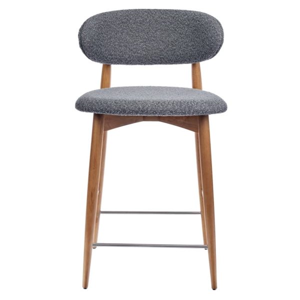 Стул полубарный Lucas тёмно-серый букле, ножки цвета орех — изображение 3