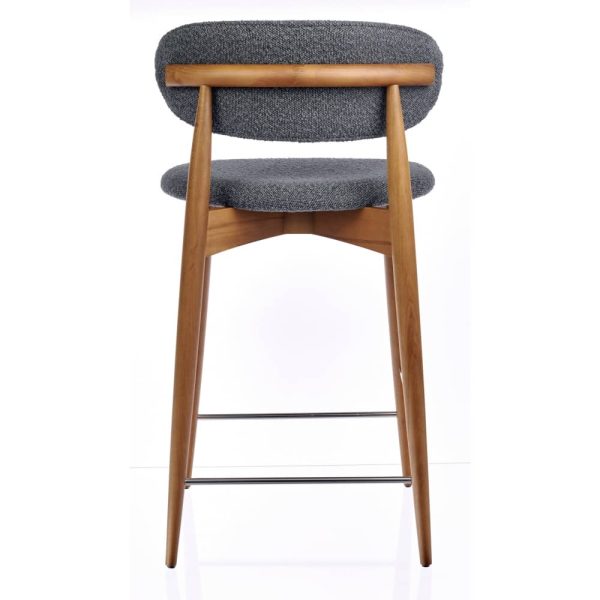 Стул полубарный Lucas тёмно-серый букле, ножки цвета орех — изображение 4