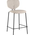 Стул полубарный Masey бежевый с бежевой экокожей