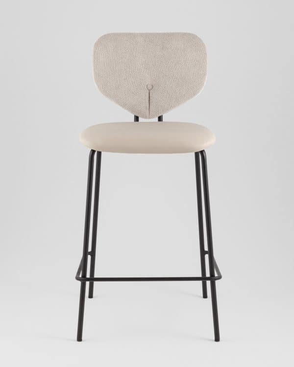 Стул полубарный Masey бежевый с бежевой экокожей — изображение 3