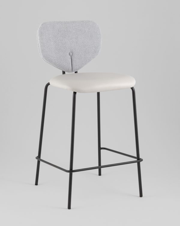 Стул полубарный Masey серый с серой экокожей — изображение 2