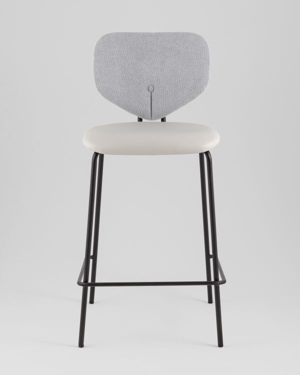 Стул полубарный Masey серый с серой экокожей — изображение 3