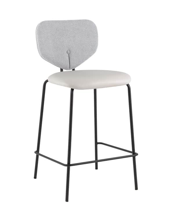 Стул полубарный Masey серый с серой экокожей