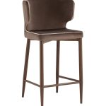 Стул полубарный Матео с кантом велюр коричневый ножки дерево