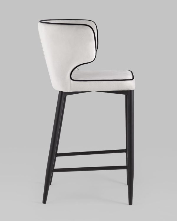 Стул полубарный Матео с кантом велюр светло-серый — изображение 3