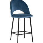 Стул полубарный Меган велюр пыльно-синий