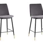 Стул полубарный Мелисса велюр темно-серый 2 шт.