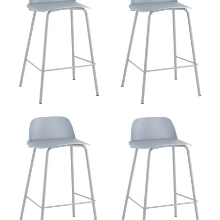 Стул полубарный Mist серо-голубой 4 шт