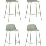 Стул полубарный Mist серо-зеленый 4 шт