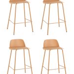 Стул полубарный Mist желтый 4 шт