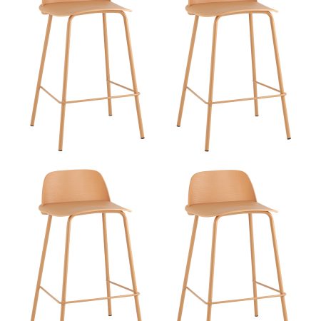 Стул полубарный Mist желтый 4 шт