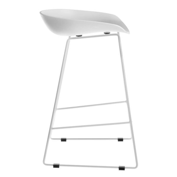 Стул полубарный Neo белый с белыми ножками — изображение 3