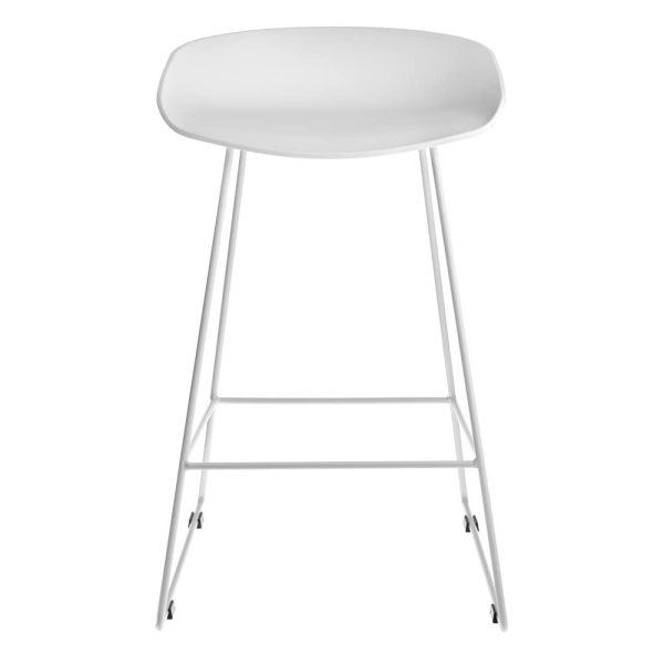 Стул полубарный Neo белый с белыми ножками — изображение 4