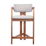 Стул полубарный Rich рогожка бежево-голубая с ножками цвета орех — изображение 2