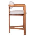 Стул полубарный Rich рогожка бежево-голубая с ножками цвета орех — изображение 3