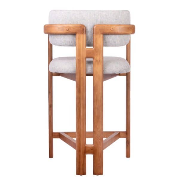 Стул полубарный Rich рогожка бежево-голубая с ножками цвета орех — изображение 4