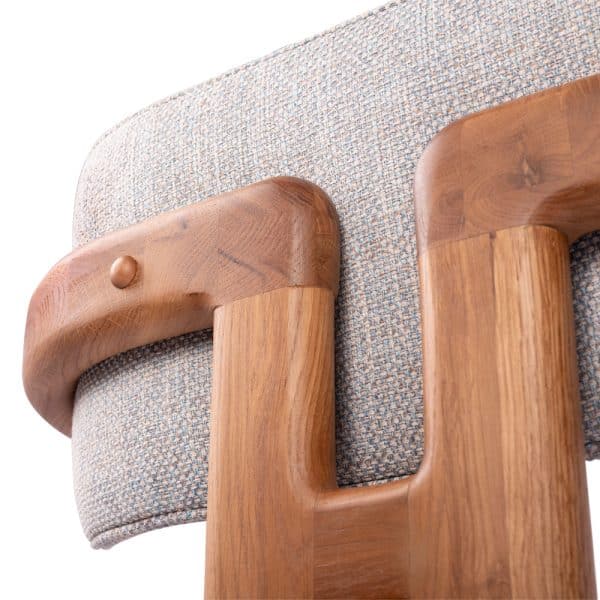 Стул полубарный Rich рогожка бежево-голубая с ножками цвета орех — изображение 5