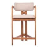 Стул полубарный Rich рогожка латте с ножками цвета орех — изображение 2