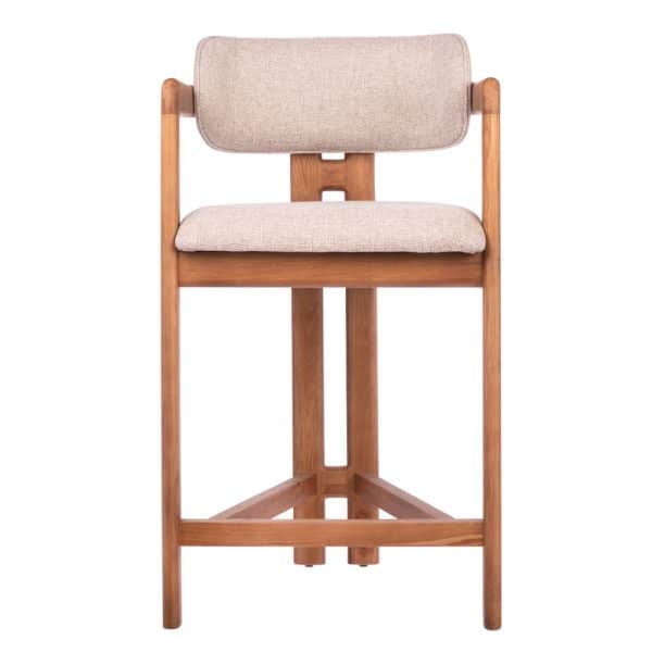 Стул полубарный Rich рогожка латте с ножками цвета орех — изображение 2