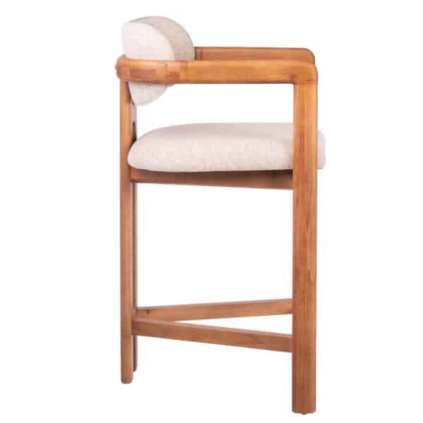 Стул полубарный Rich рогожка латте с ножками цвета орех — изображение 3