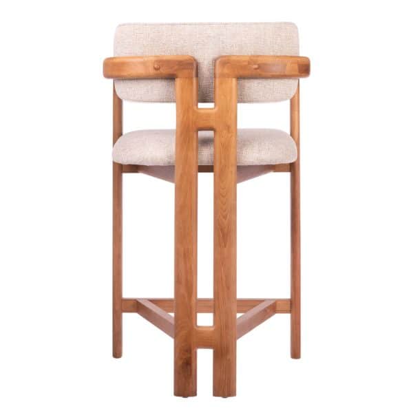 Стул полубарный Rich рогожка латте с ножками цвета орех — изображение 4