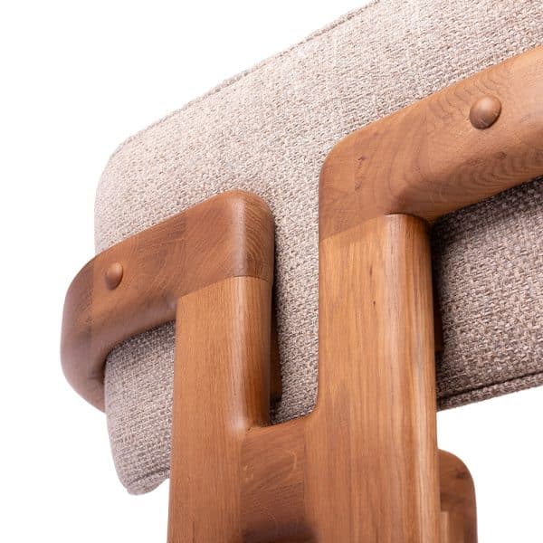 Стул полубарный Rich рогожка латте с ножками цвета орех — изображение 5