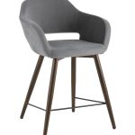 Стул полубарный Саймон велюр тёмно-серый