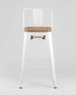 Стул полубарный TOLIX WOOD со спинкой белый глянцевый — изображение 3
