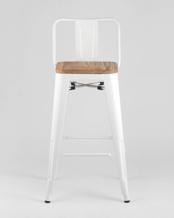 Стул полубарный TOLIX WOOD со спинкой белый глянцевый — изображение 3