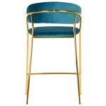 Стул полубарный Turin бирюзовый с золотыми ножками — изображение 4