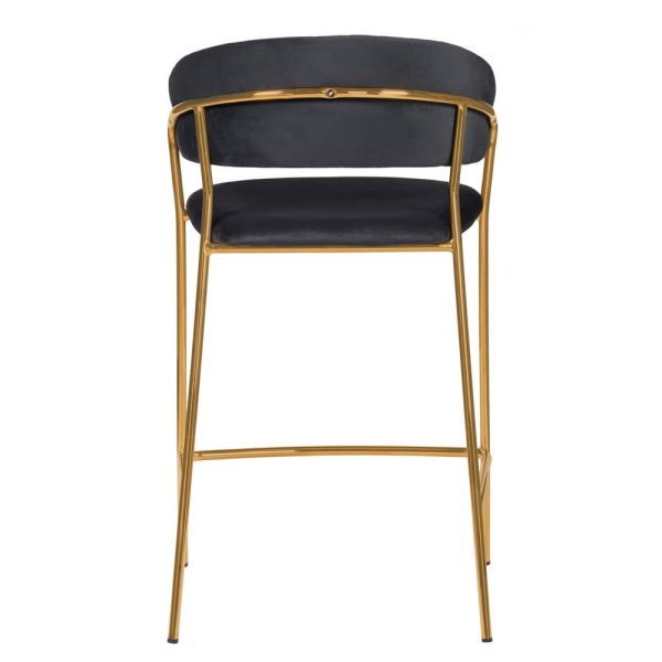 Стул полубарный Turin чёрный с золотыми ножками — изображение 4