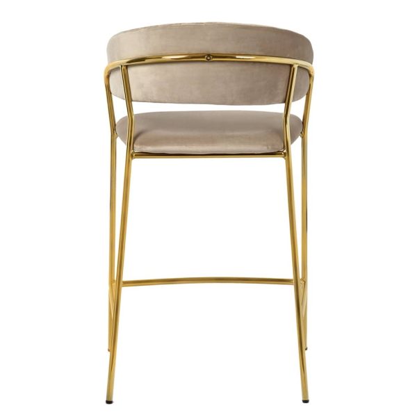 Стул полубарный Turin латте с золотыми ножками — изображение 4