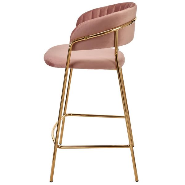 Стул полубарный Turin пудровый с золотыми ножками — изображение 4